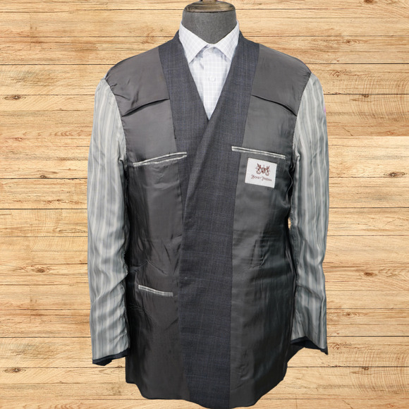 Hickey Freeman Lindsey Suit Jacket Mens 44R Worsted Wool Glenn Plaid Gray EUC - Picture 5 of 7